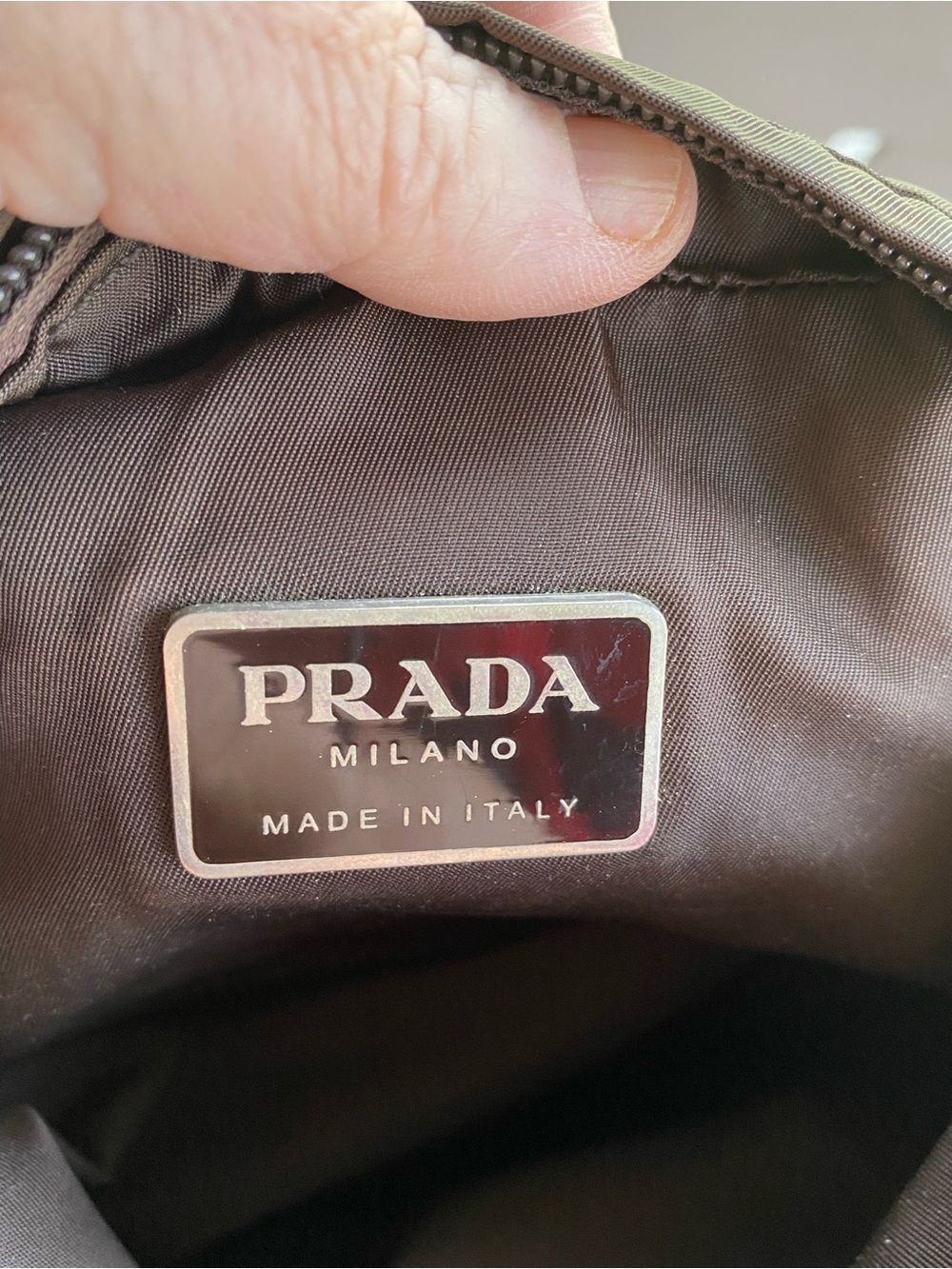 AUTHENTIC Prada Dark Brown Nylon Messenger Bag with Adjustable Strap with COA - Picture 11 of 12